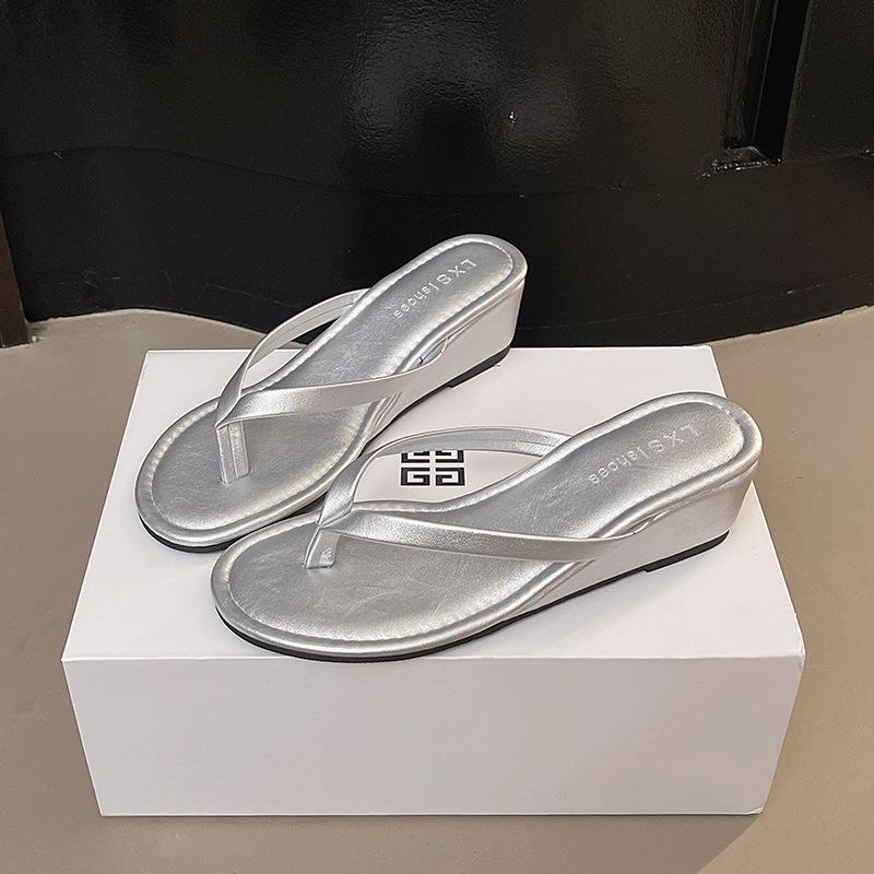 Slope Heel Fashion Clip on Cool Slippers Женские шлепанцы Тапочки на высоком каблуке