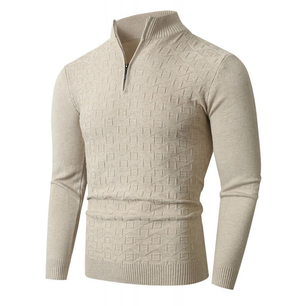 Men  Trend  Leisure  Half Zipper  Standing Collar  Knitted Sweater  Sweater