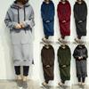 Plus Size Women's Solid Color Long-Sleeve Casual Sweatshirt and Windbreaker Coat