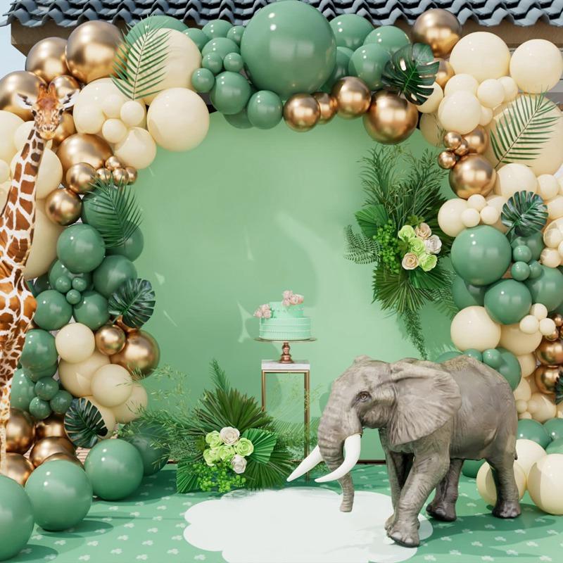 Зеленые серебристые воздушные шары гирлянда арка цепь свадьба день рождения воздушные шары украшение день рождения воздушные шары для детей декор для детского душа