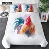 Пододеяльник с изображением курицы размера King Queen и акварельного петуха для детей, подростков и взрослых, одеяло из полиэстера с изображением сельскохозяйственных животных