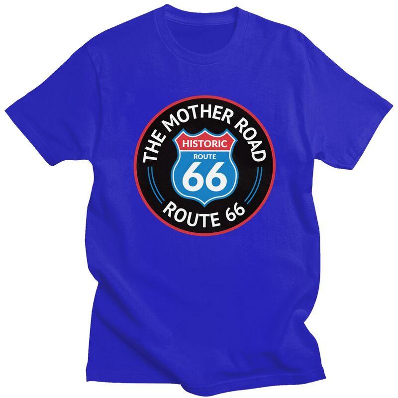 Мужская футболка на заказ "Мать Дорог Route 66" с короткими рукавами, хлопковая футболка, повседневная футболка, свободный крой, одежда