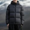 Мужская черная утепленная пуховая куртка с капюшоном - 90% белого утиного пуха, с покрытием Teflon, Зимняя коллекция 2024