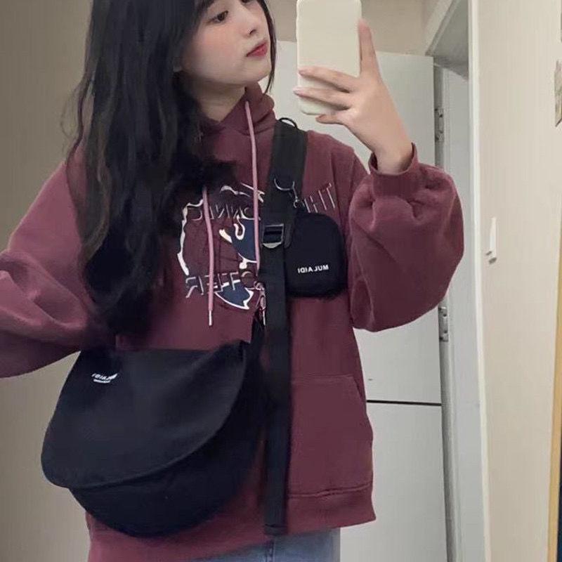 Casual Dumpling Bag Sports Style Messenger Bag Female Large-capacity Canvas Bag Student Class Shoulder Commuter Bag