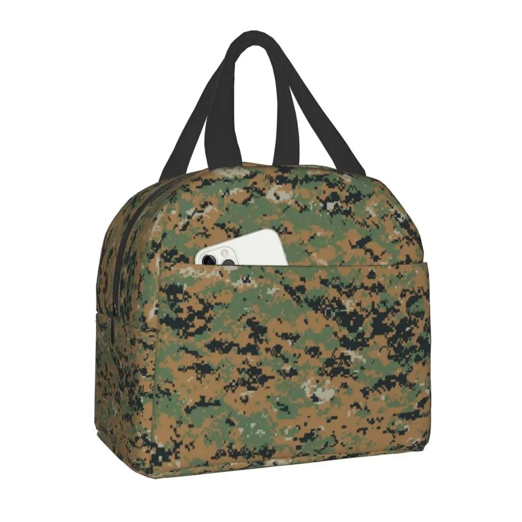 Military Camo Insulated Lunch Bag for Women Waterproof Army Camouflage Cooler Thermal Lunch Tote Office Picnic Food Bento Box