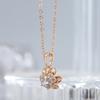 Rose Gold Color Crystal Flower Pendant Necklace For Women Natural Zircon Accessories Creative Daily Fine Jewelry