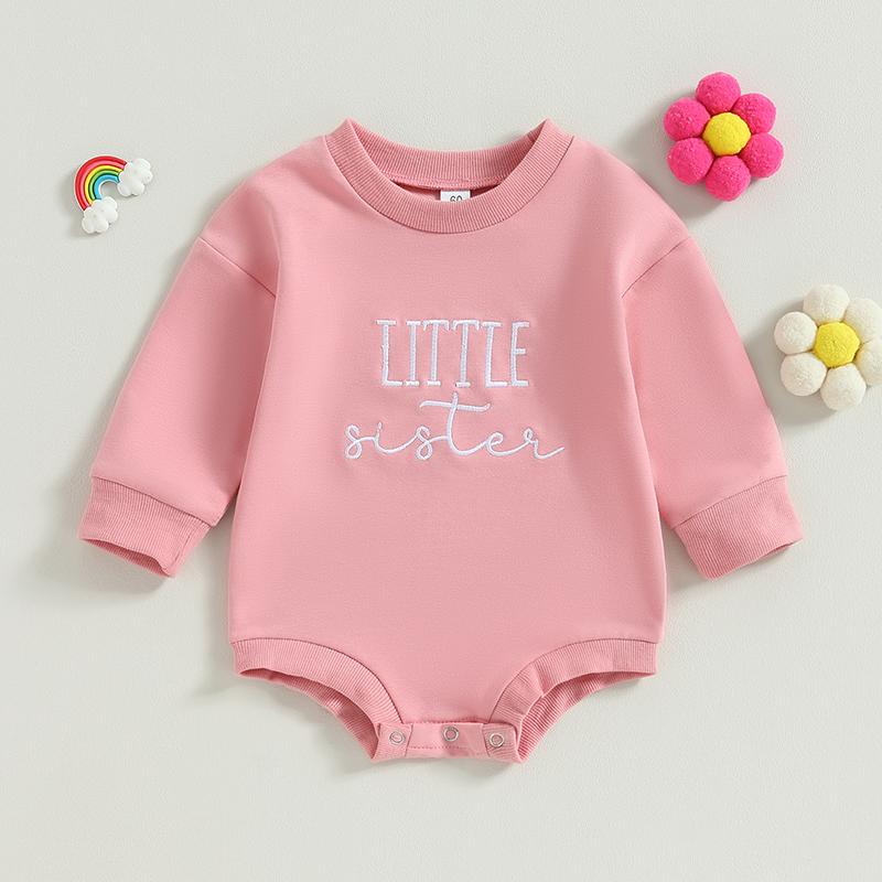Baby Girls Long Sleeve Jumpsuits Casual Letter Print Sweatshirt Romper for Newborn Infant Toddler Cute Clothes