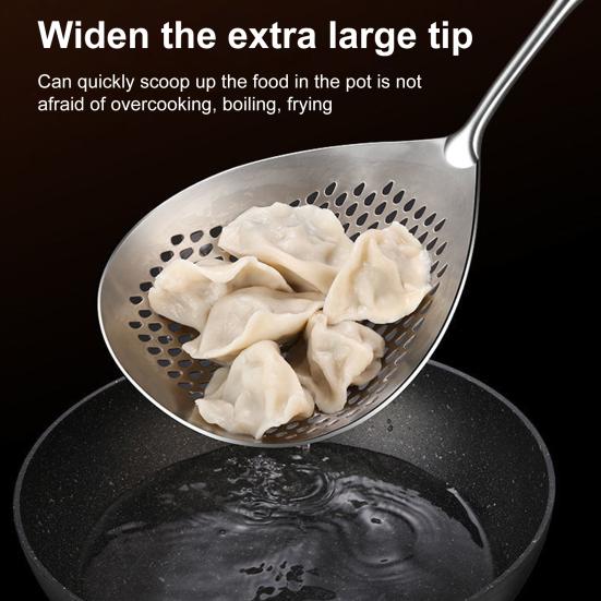 Большой набор шумовок, сито для пасты из нержавеющей стали, дуршлаг, половник с зажимом для еды, ложка для фритюрницы, совок для жарки, готовки, сервировки