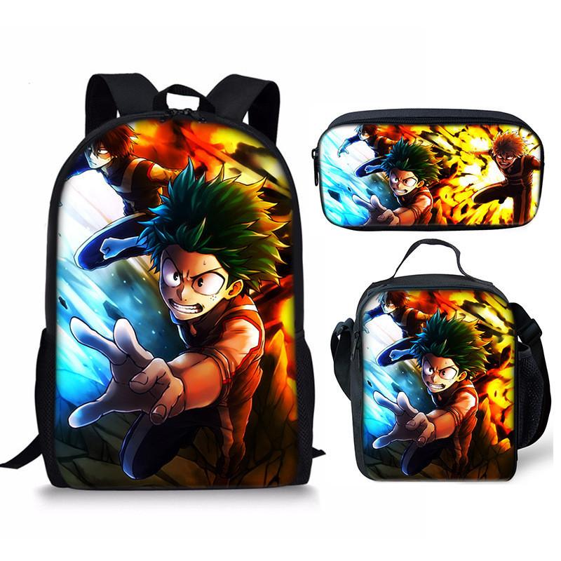 My Hero Academia Student Pack With Polyester Lining And Anime Cartoon Design For Teens