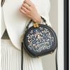 Круглая сумка через плечо с винтажной вышивкой, сумка на молнии, классическая трендовая нишевая сумка-саквояж