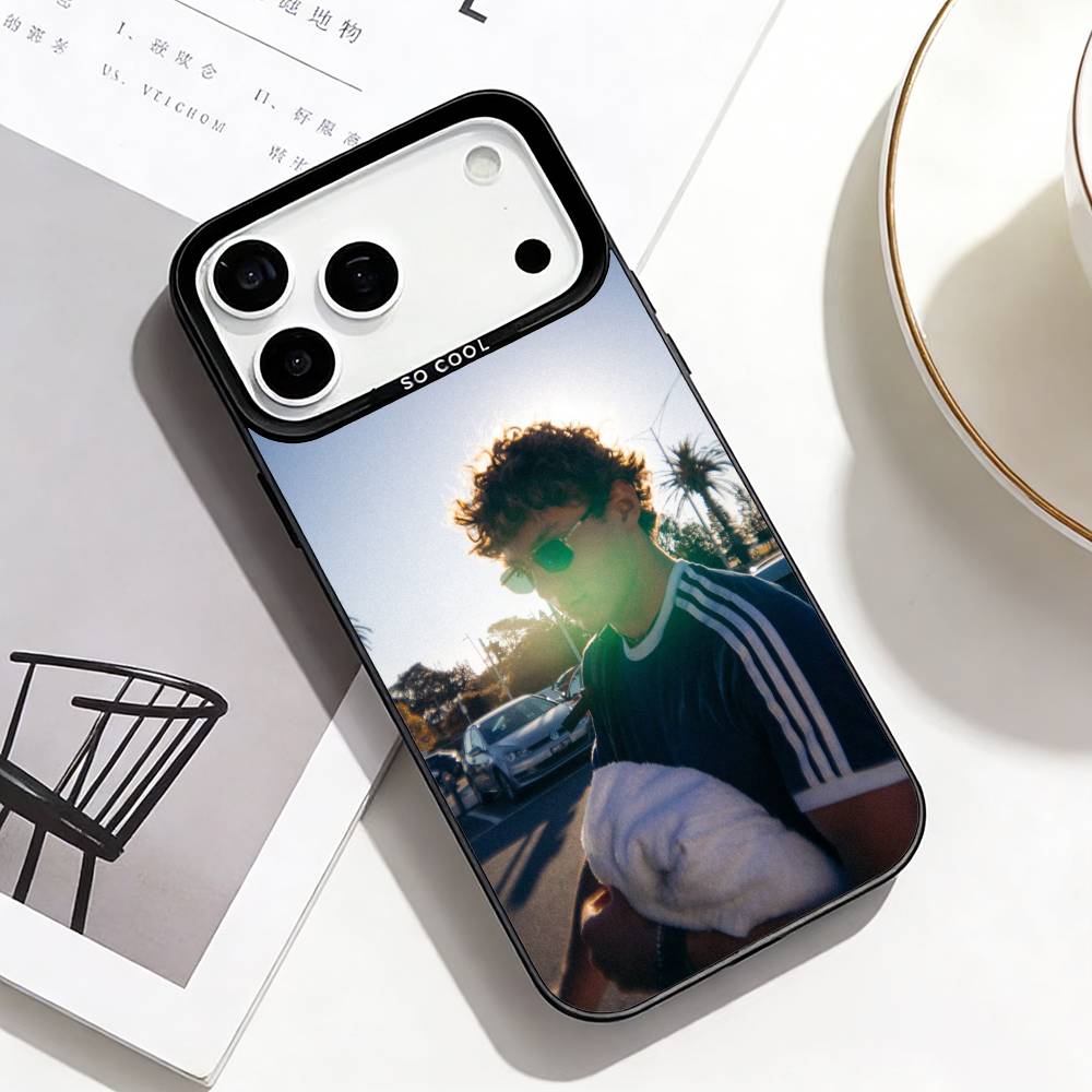 Гонки Thrill Star K-Kimi Antonelli Чехол для телефона для iPhone17,16,15,14,13,12,Pro Max Черного цвета Посеребренная внутренняя крышка