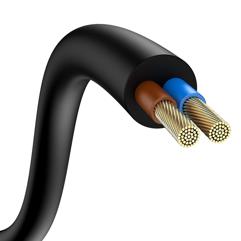 Быстрое настенное зарядное устройство GaN3 Pro 2x USB-C / 2x USB 65 Вт PD QC + USB-C кабель 1м Черный