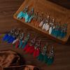 Bohemian Feather Earrings Women'S Irregular Natural Stone Retro Long Earrings Ethnic Earrings