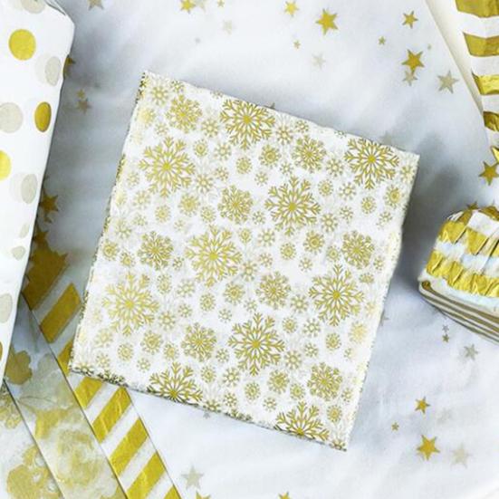 10 шт./набор Упаковочная бумага с мультяшным рисунком из переработанной бумаги С Рождеством Снежинка с принтом Упаковочная бумага для подарка