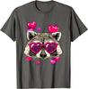Raccoon With Heart Sunglasses Valentine Funny Trash Panda Graphic Tee for Men