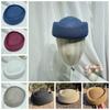 Elegant Flight Attendant Hat Teardrop Vintage Sun Hat Fashion Straw Beret Hat  Cocktail Event