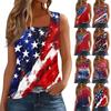 Square Collar Tank Top Women Print Tank Tee Casual Loose Fit Sleeveless Shirt