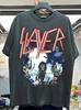 Slayer рок-группа короткий рукав черный винтажный хлопковая рубашка мужчины женщины S5XL Унисекс Футболка