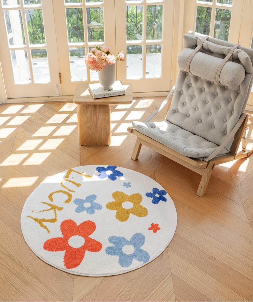 Современный стиль украшения гостиной круглый ковер утолщенный плюшевый прикроватный коврик ковры с мультяшным рисунком для спальни дома пушистый мягкий ковер