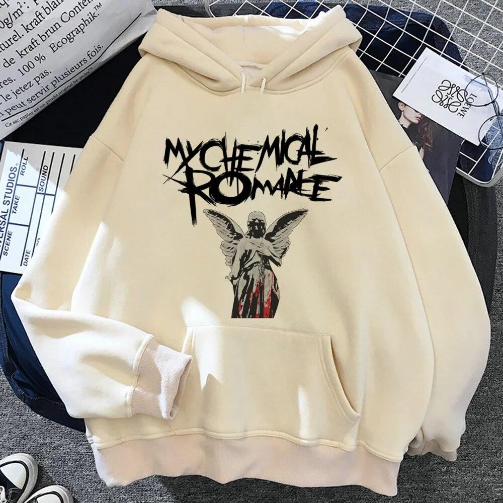 My Chemical Romance Hoodies Women Japanese Long Sleeve Top Clothes Women Aesthetic Hooded Shirt