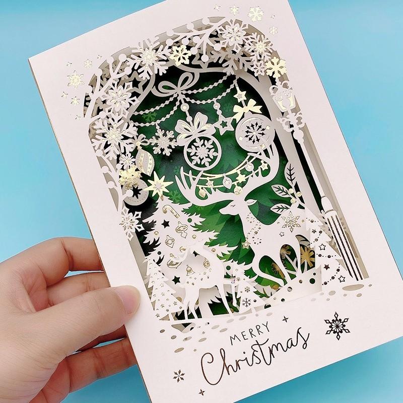 Christmas Greeting Card Decor With 4color Printing For Holiday Celebration