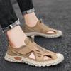 Summer Outdoor Casual Sports Sandals Men Black Gray Khaki Perforated Shoes Beach Sandalias Male Breathable Design Water Sneakers