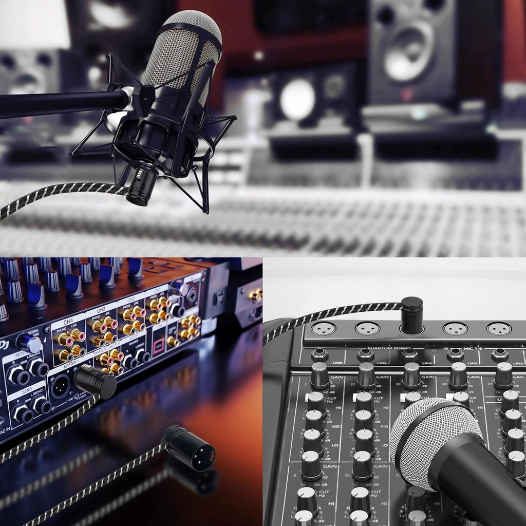 NCGGY Микрофон Вращающийся XLR Регулируемый Угол Гнездовой XLR к Штекерному Микрофонному Кабельному Адаптеру для Микрофона Совместимый с Конденсаторным AV и Другими