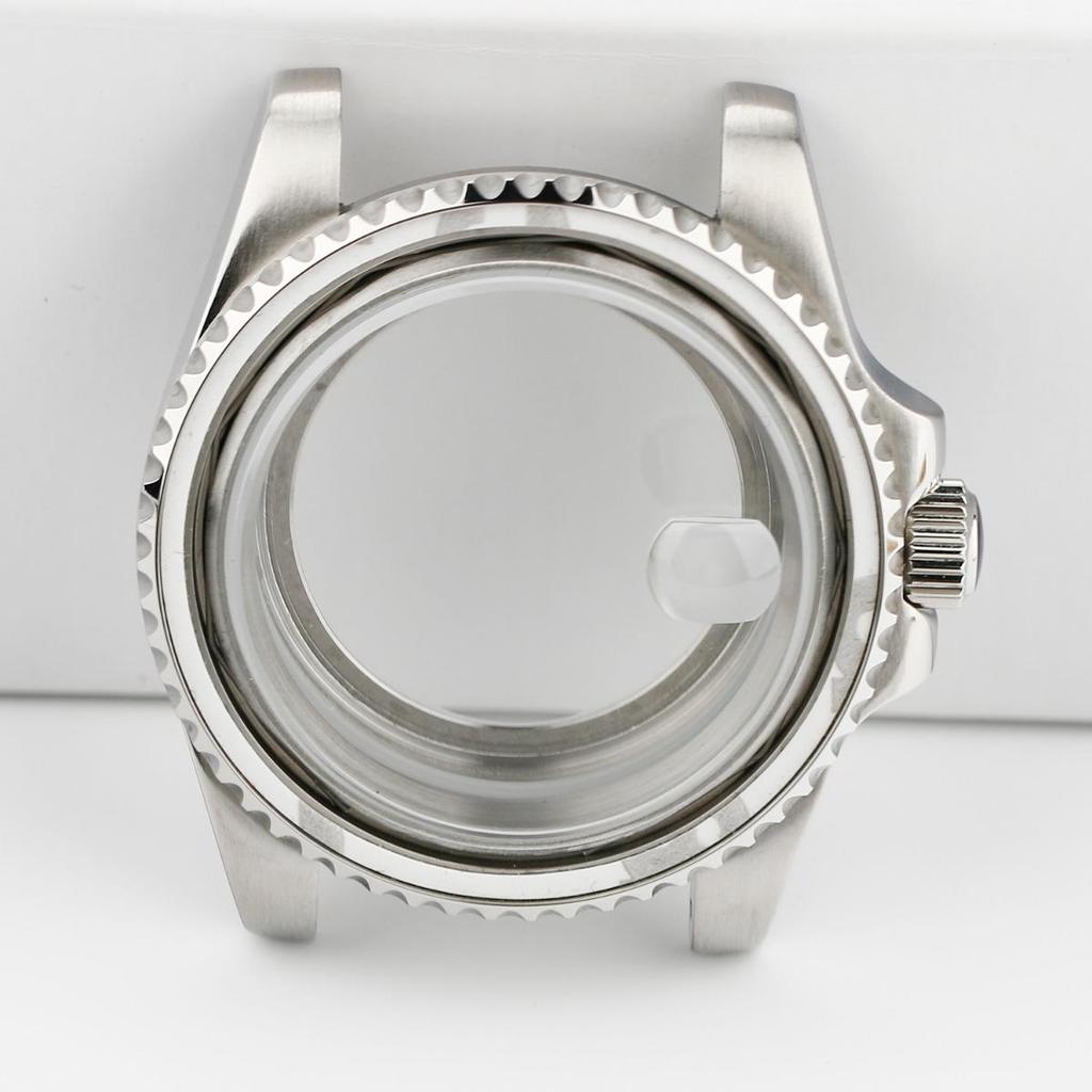 Watch Case Nh35 Case Silver 40mm for Movement Watch Mod NH3 NH35 NH36 NH73 NH38 NH39 Bezel Mineral Glass Watch Mod