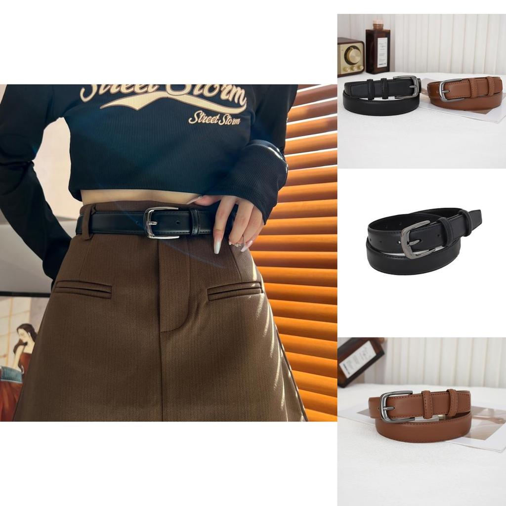 High Quality Genuine Leather Black Belt For Men And Women Stylish Retro Design