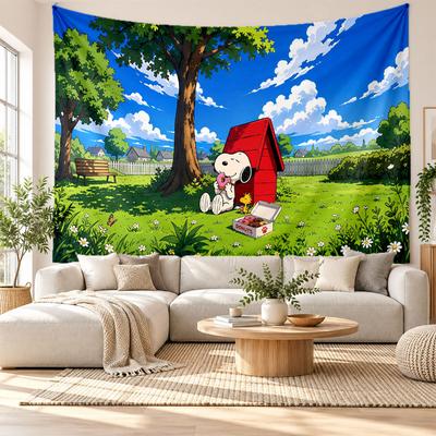 Snoopy Peanuts Wall Tapestry Home Decor Hanging Cloth Art Background Tapestry for Bedroom