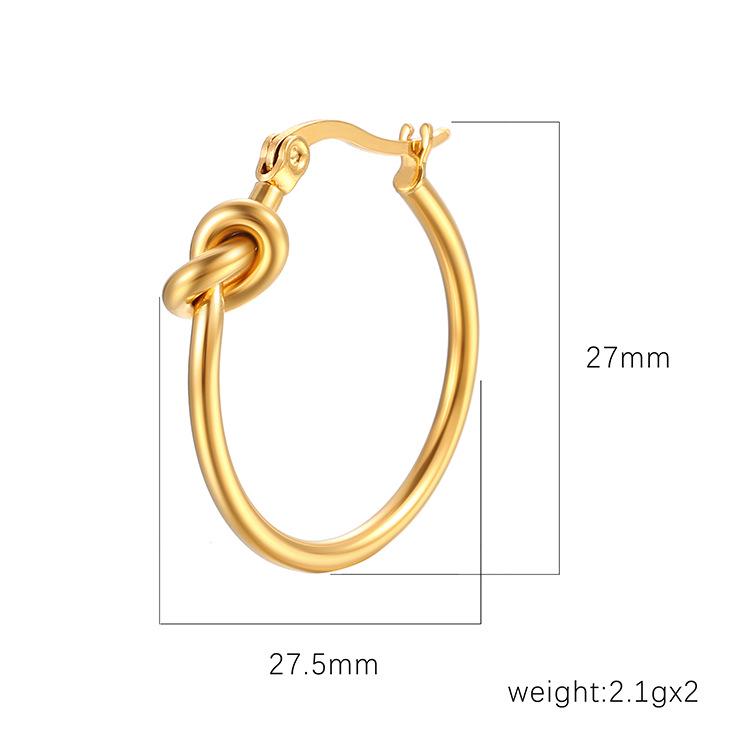 Женские модные геометрические круглые серьги из высококачественной нержавеющей стали с узелками