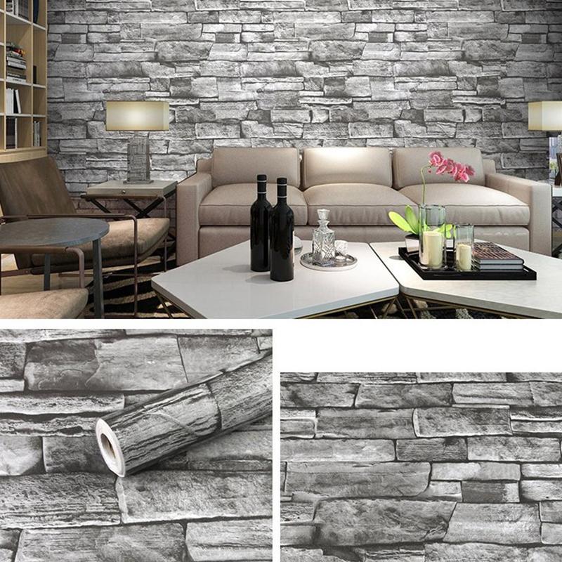 10М Кирпичные обои Преображение стола и шкафа Под дерево Водонепроницаемые ПВХ Самоклеящаяся фоновая наклейка на стену