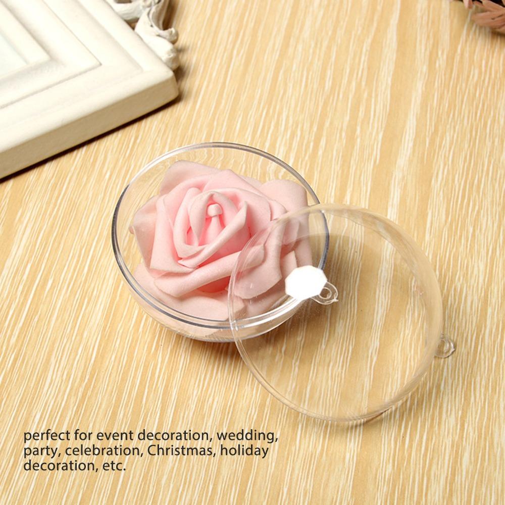 10pcs Transparent Clear Fillable Ball Hanging Hole Holiday Decor Sphere Tree Decoration