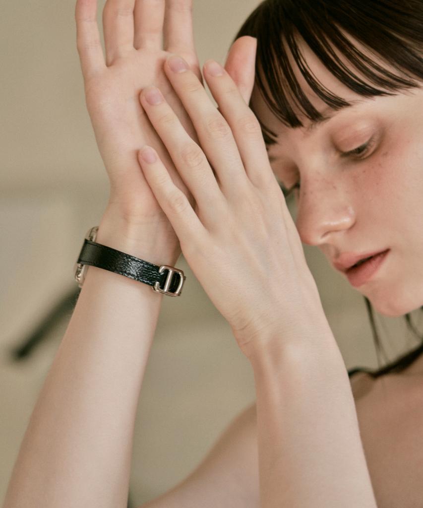 Adeo Premium Тонкий Ремешок для Apple Watch из Кожи Цвет Grizzly Black