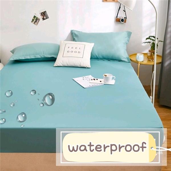 100% водонепроницаемая простыня на резинке с эластичной лентой однотонный чехол для матраса для односпальной двуспальной кровати размера «king-size» 140/150/160/180x200