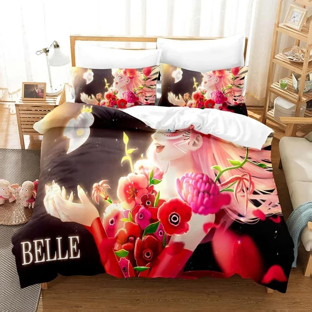 Аниме Комплект постельного белья Комплект постельного белья Белль Односпальный Двуспальный Полный Размер Королева Король Комплект для кровати Взрослый Ребенок Спальня Пододеяльник Комплекты Домашний текстиль