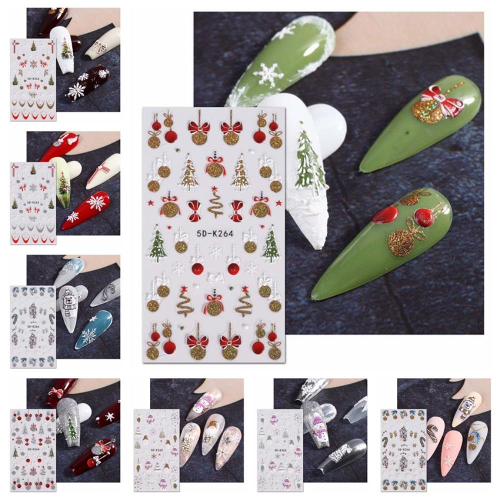 Украшения для маникюра Рождественские наклейки для ногтей Подвески для ногтей своими руками Рождественские наклейки для ногтей Красочные девушки