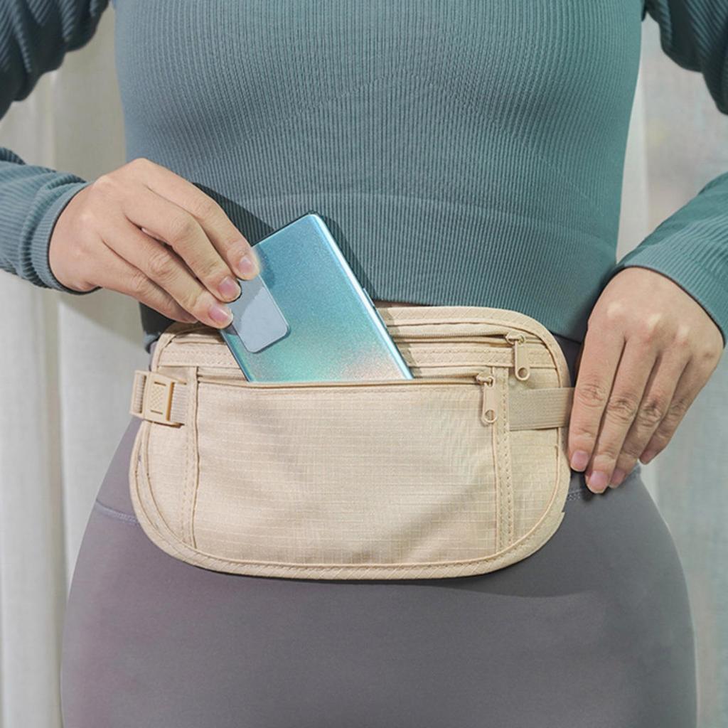 Спортивная поясная сумка для бега, невидимая дорожная поясная сумка, кошелек для паспорта и денег, поясная сумка, скрытый защитный кошелек, подарочный набор, кошелек для денег