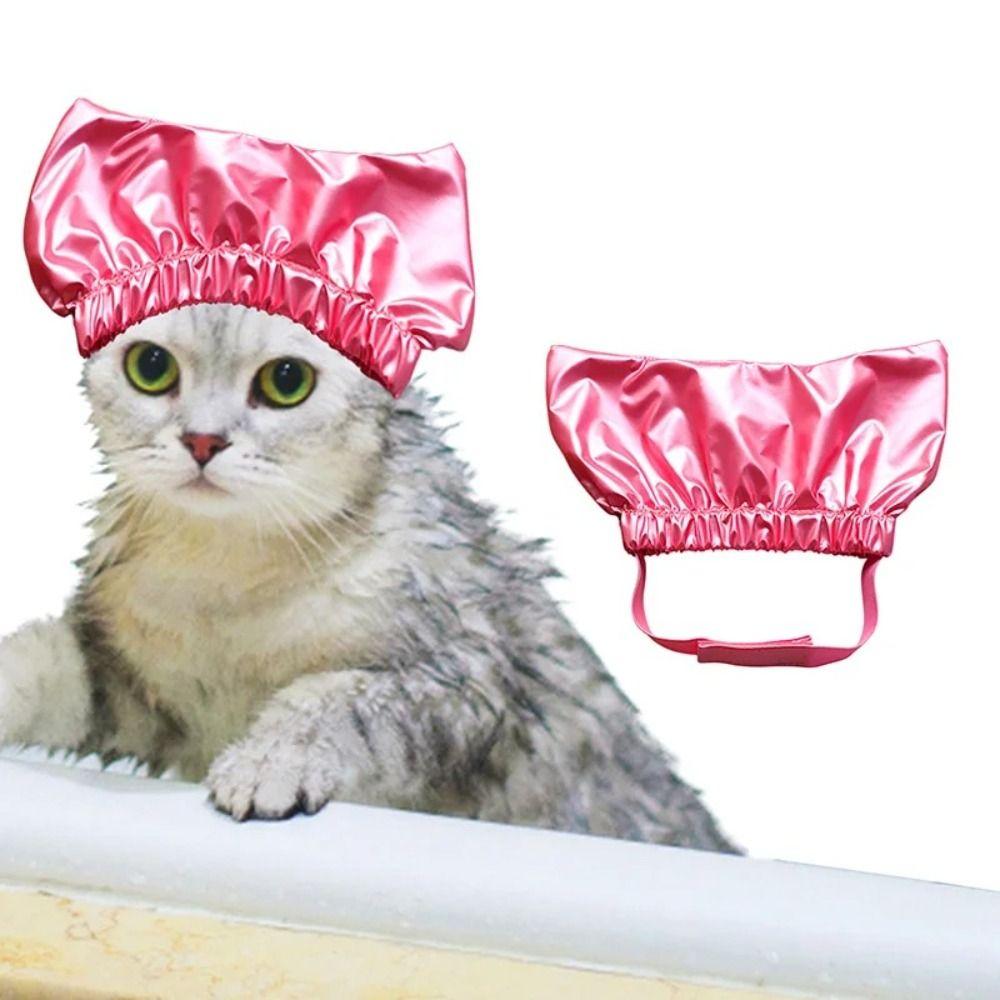 Waterproof Cat Waterproof Shower Cap Adjustable Pet Hat New Pet Shower Cap