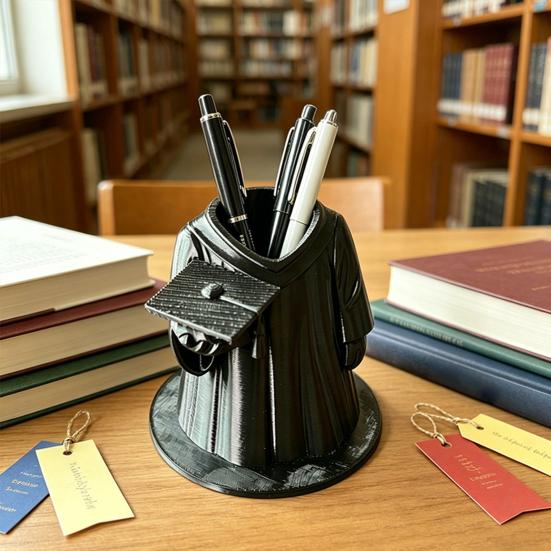 Подставка для ручек в виде выпускной мантии, 3D-печатный стакан для карандашей "Выпускник", Органайзер для рабочего стола для ручек, кистей для макияжа, Подарки на выпускной для школы, колледжа