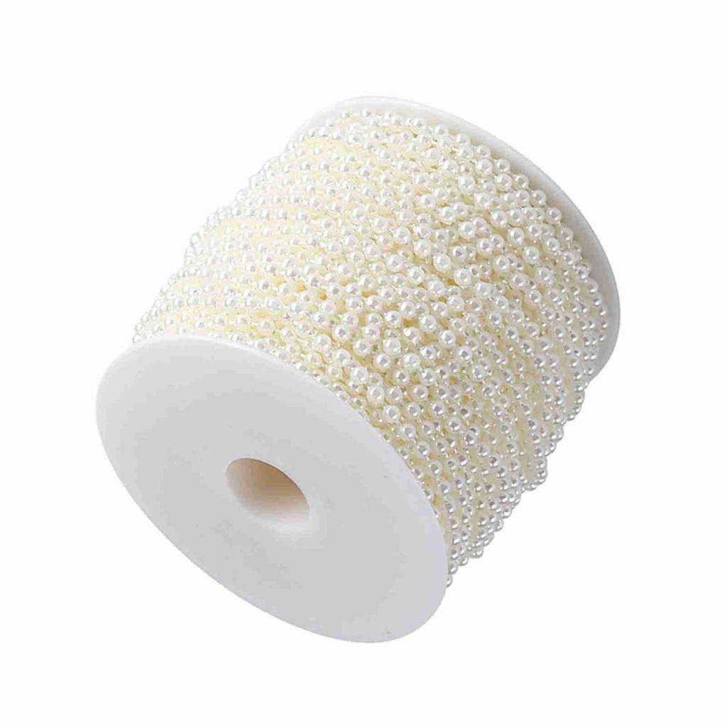 40m Roll 4mm Artificial Pearl DIY Ornaments Beads Curtain Wedding Event Festival Party Decor