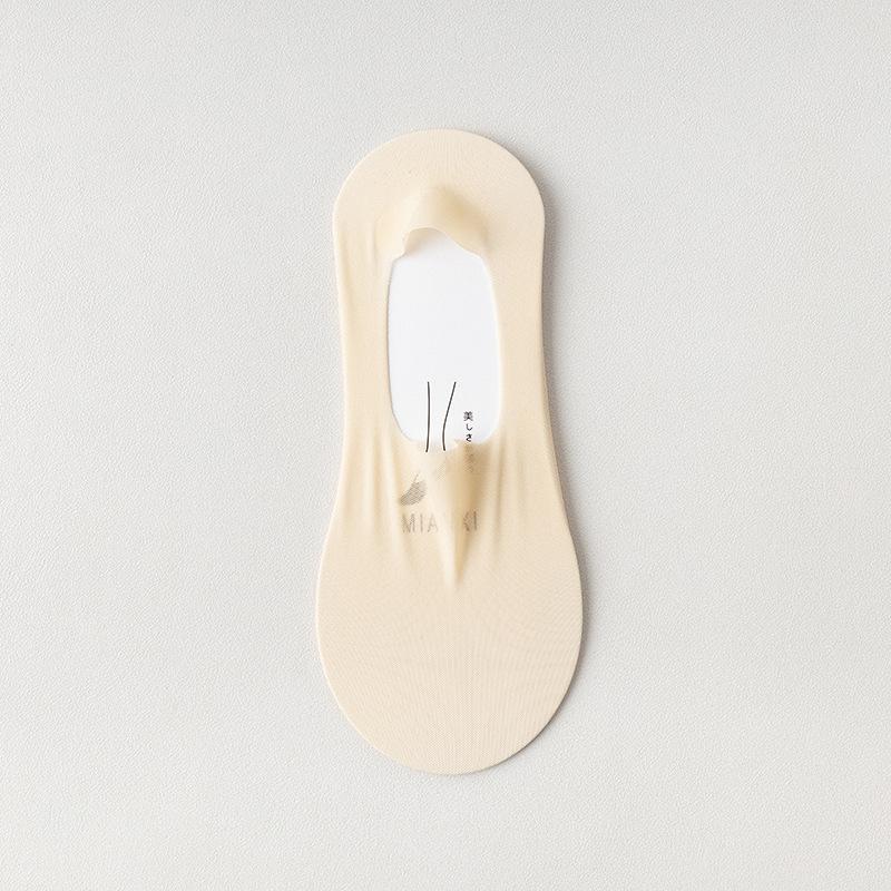 Женские летние тонкие хлопковые носки с очень низким вырезом, невидимые силиконовые носки с противоскользящей пяткой