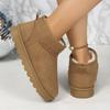 Модные Удобные Теплые Зимние Ботинки Женские 2024 Зима Толстые Плюшевые На Плоской Подошве Ботильоны для Женщин Легкие Противоскользящие Хлопковые Ботинки с Подкладкой
