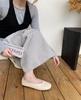 Leather Version~ New Spring and Autumn Niche Design Soft Leather Single Shoes Women's Shallow Mouth Sole Comfortable Woven Shoes Grandma Shoes Lad