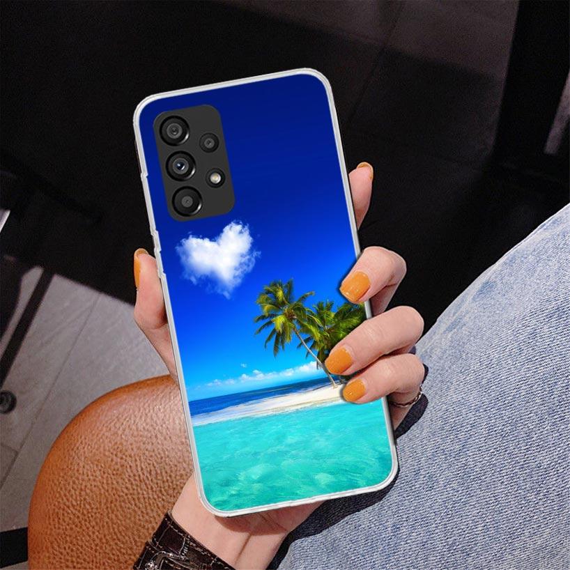 Летний закат на пляже, море, пальма, чехол для телефона для Samsung Galaxy A17 A16 A15 A14 A13 A57 A56 A55 A54 A53 A37 A36 A35 A34 A33 A26