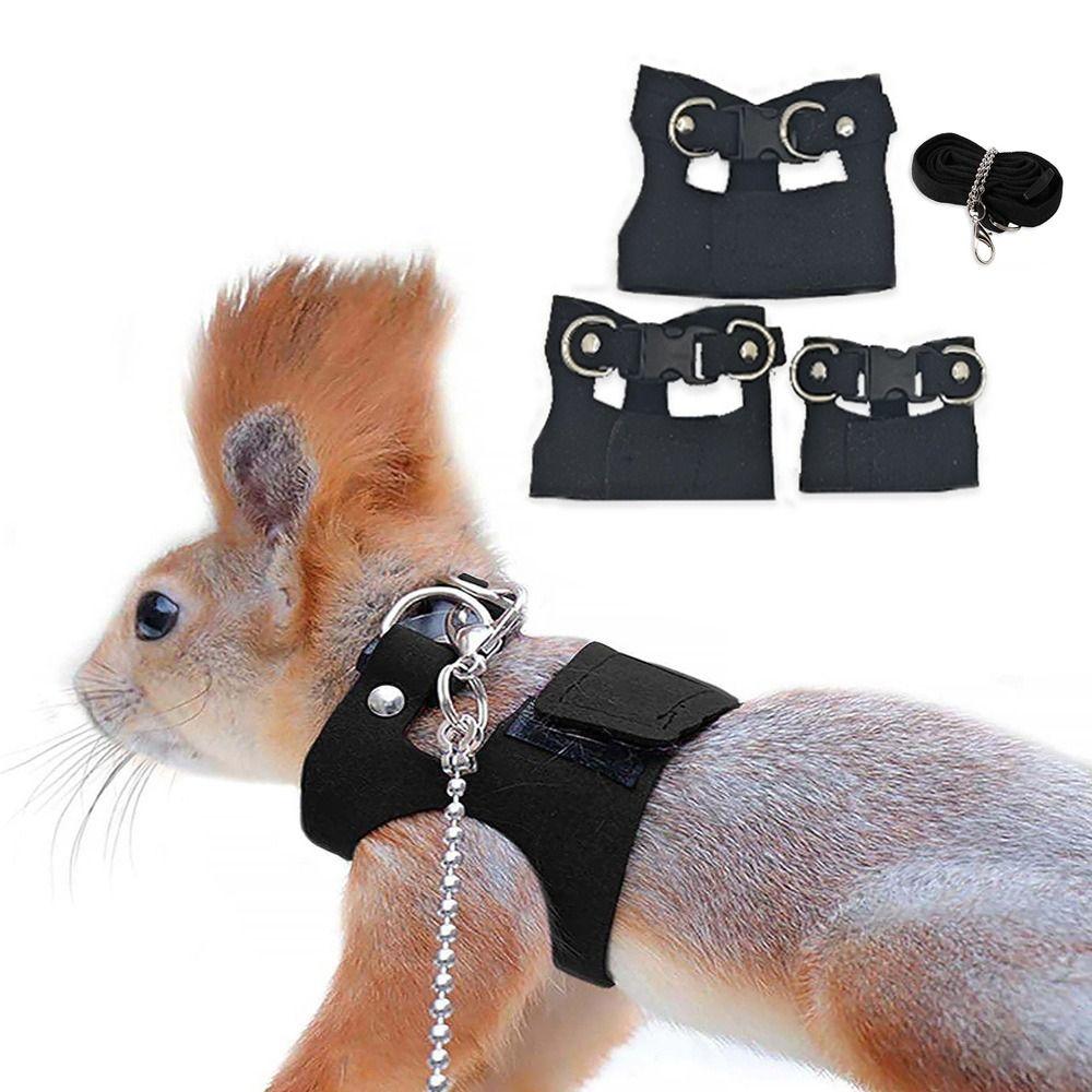 Leather Rat Harness and Leash Set 3 Sizes Vests Reptile Harness Kit  For  Squirrels, Hamsters