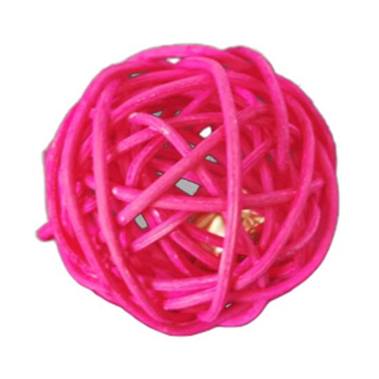 Разноцветный ротанговый мячик-жевалка со звуком и колокольчиком для кошек и котят