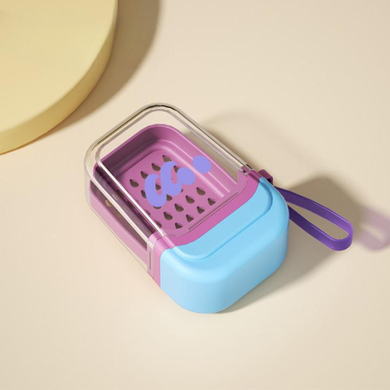 Portable Travel Soap Box with Lid, Sealed Double Decker Soap Storage Container for Toiletries Organization, Leak Proof Design