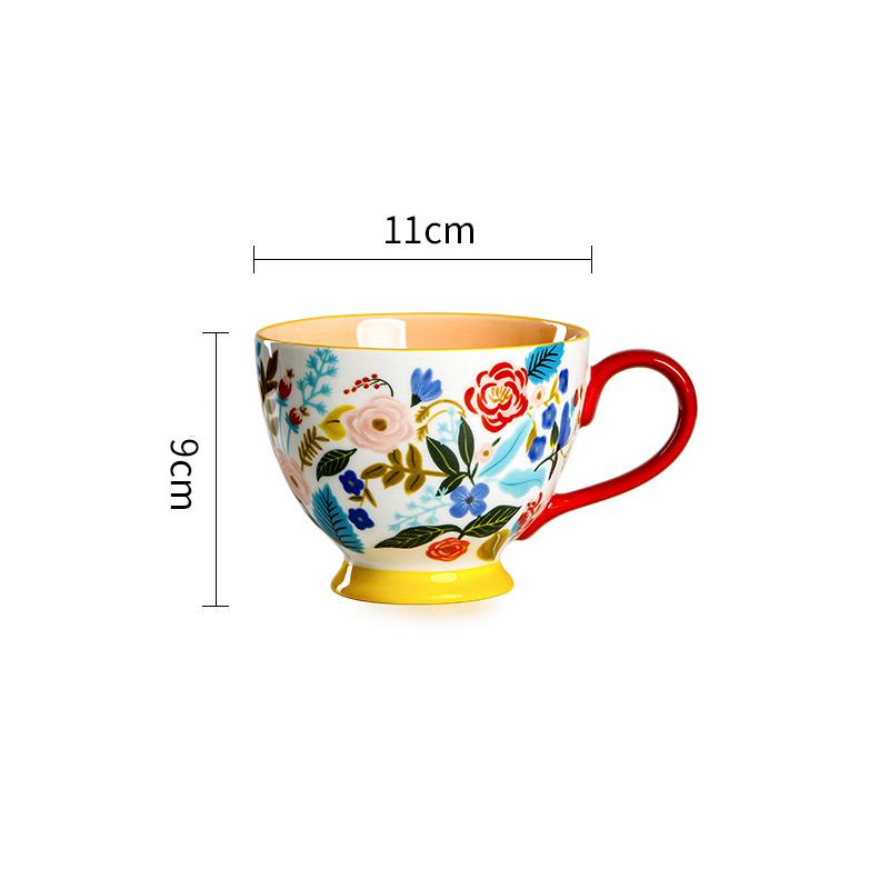 Американская керамическая кружка с креативным рисунком, расписанным вручную, чашка для завтрака, кофейная кружка, чашка для сока, чашка для молока, бытовая чашка для чая, чашка для воды