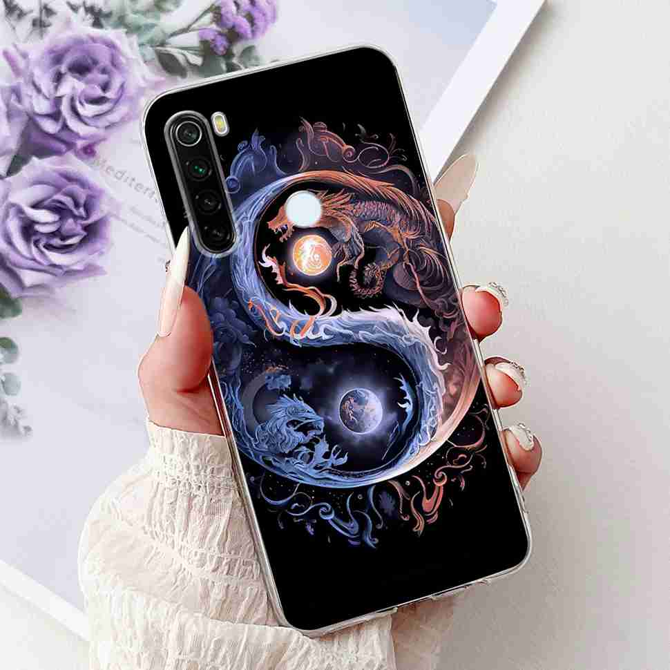 Чехол для Xiaomi Redmi Note 8 Винтажный Дракон Роскошный Цветок Мягкий Силикон ТПУ Чехол Для Redmi Note8 Note 8T Чехлы для Телефона Ударопрочный